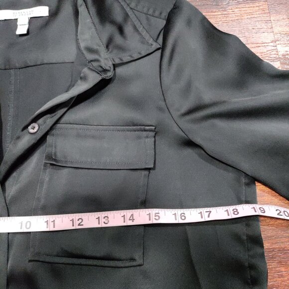 Derek Lam 10 Black Long-Sleeve Button-Up Blouse With Chest Pockets S - Picture 10 of 16